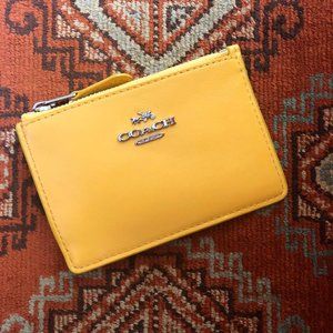 COACH mini skinny ID case wallet lemon yellow